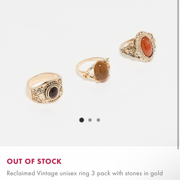 NWOT Reclaimed Vintage Gold and Black Rings Collection - Picture 2 of 3